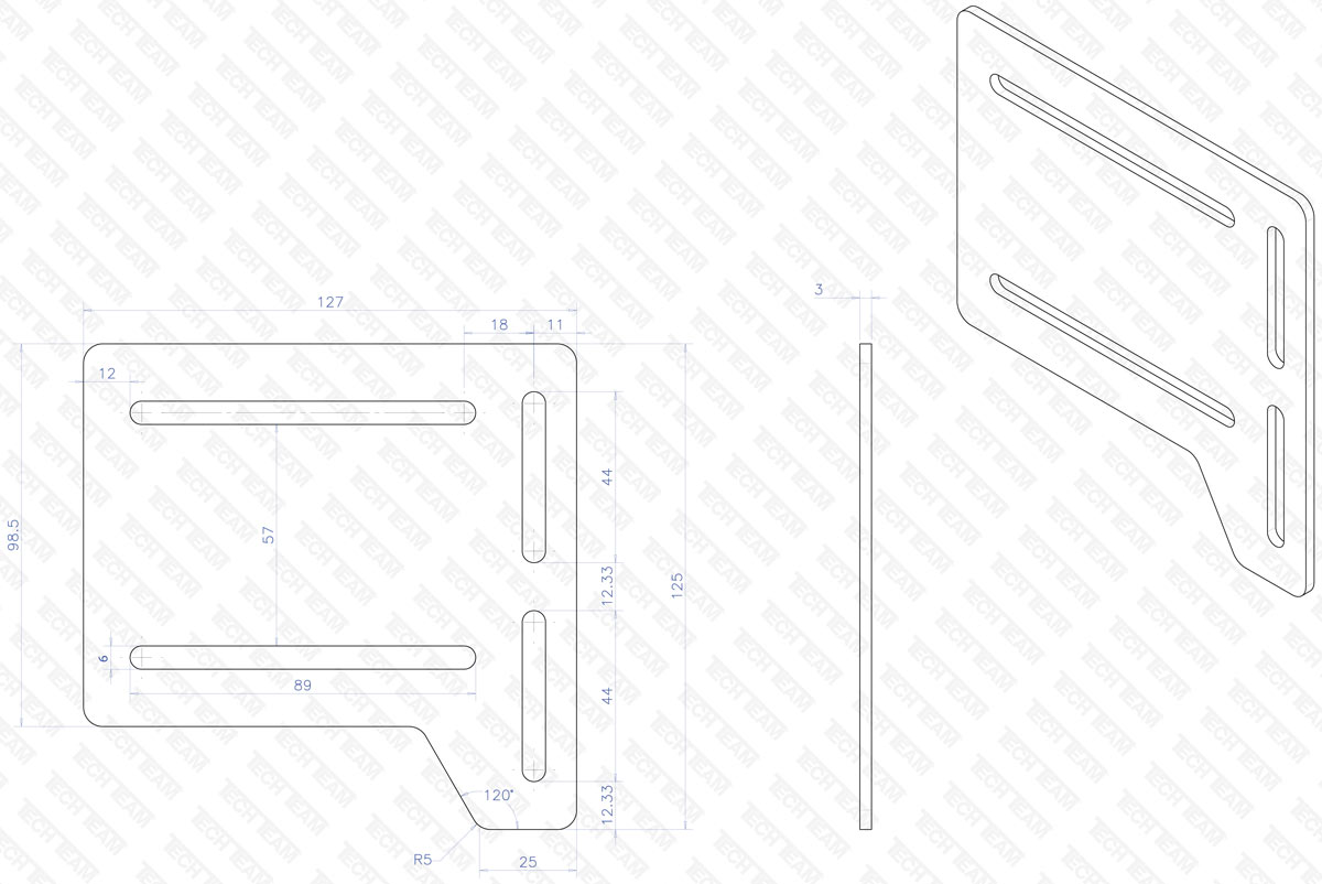 Headboard Adapter Plate Set, 2 Pieces 00745 Tech Team Products